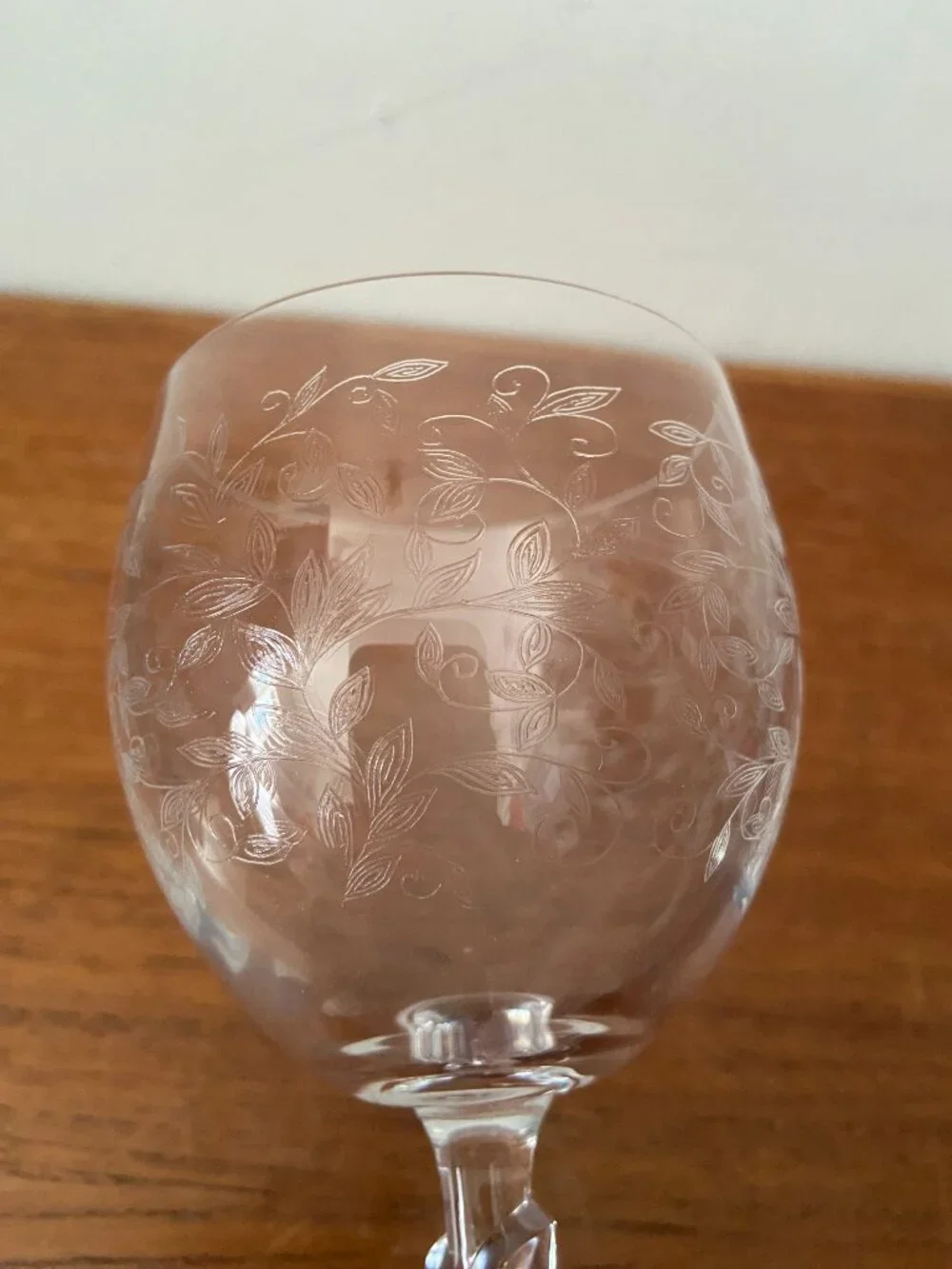 NEW Kilkenny Ireland APOLLO LEAF 240cc Crystal Wine Glasses Etched Set Of 6